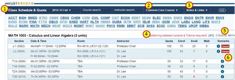 Course Offering and Class Schedule (UG) .